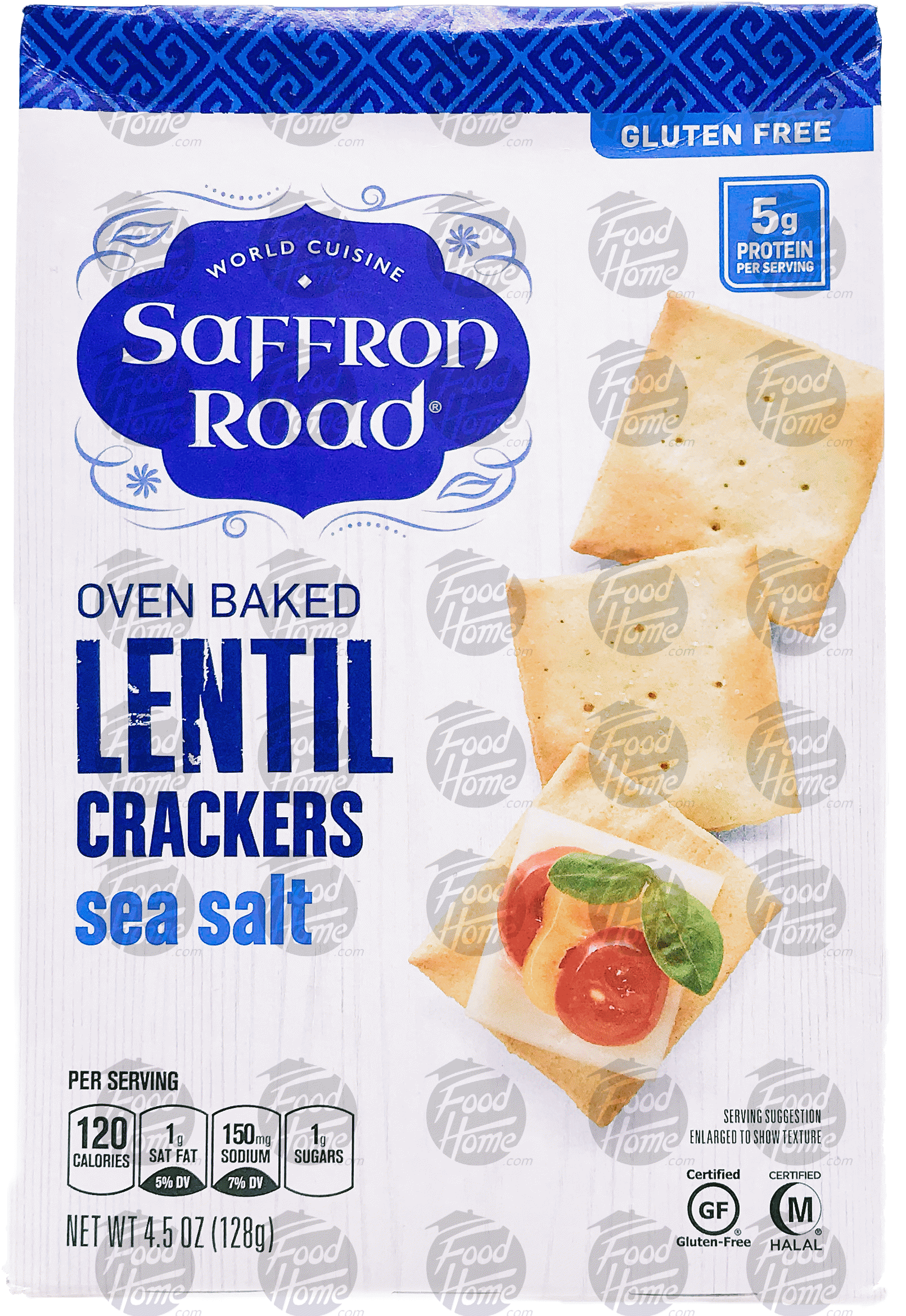 World Cuisine Saffron Road oven baked lentil crackers, sea salt, box Full-Size Picture